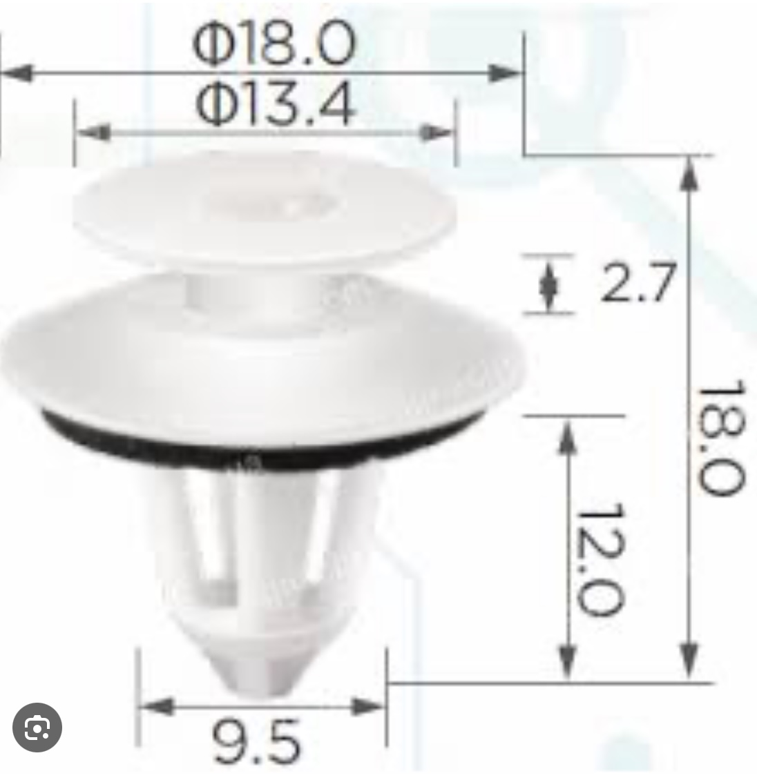 Клипса пластиковая для Mercedes ОЕМ: 0069884378 (006-988-43-78). (внутренняя отделка).